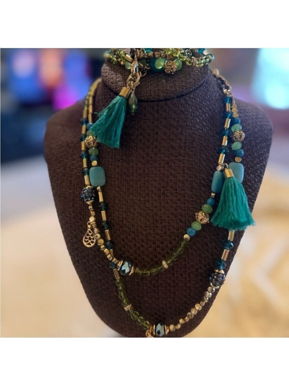 Chic Beaded Necklace with Tassels